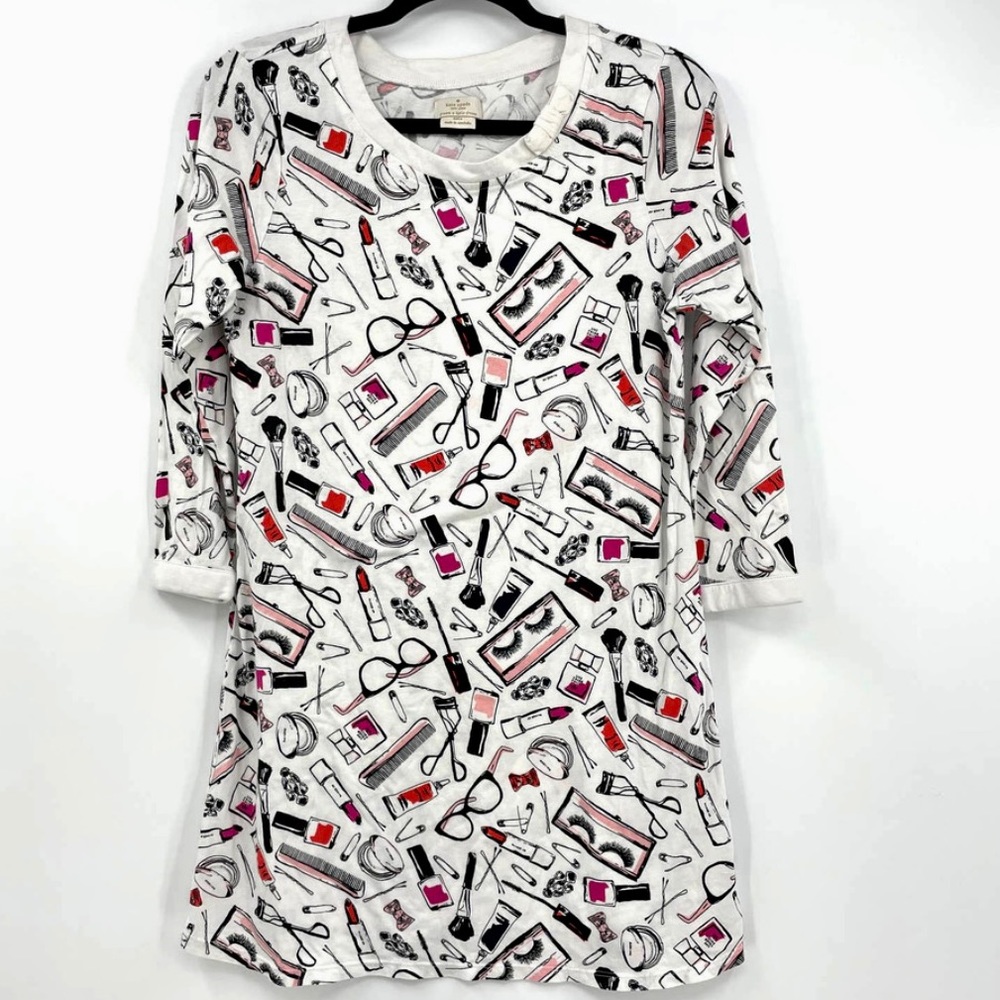 Kate Spade Womens Size Medium Dream a Little Dream Sleep Shirt Nightgown White